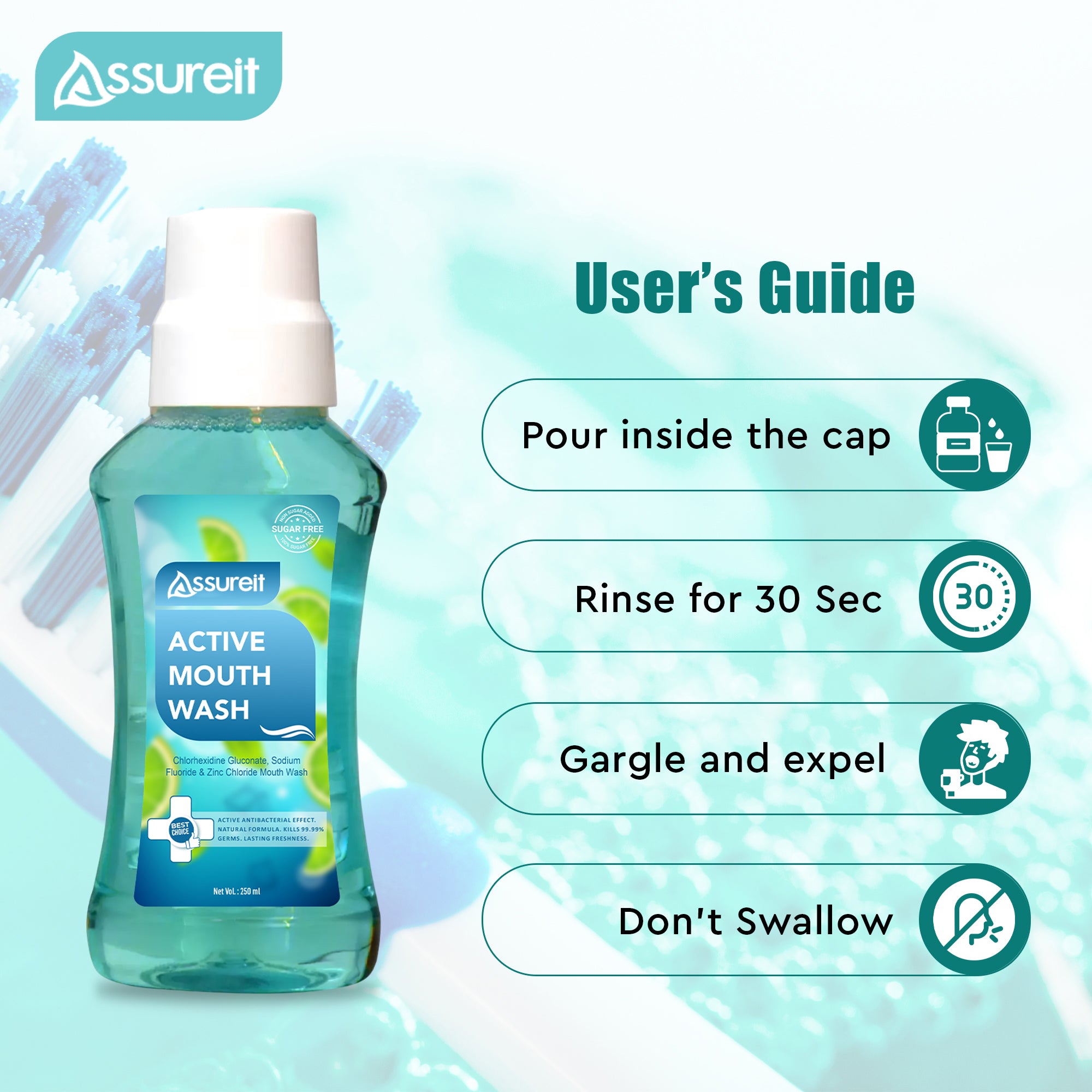 Alcohol-Free Mouthwash for Healthier Gums - Assure Active Mouth Wash