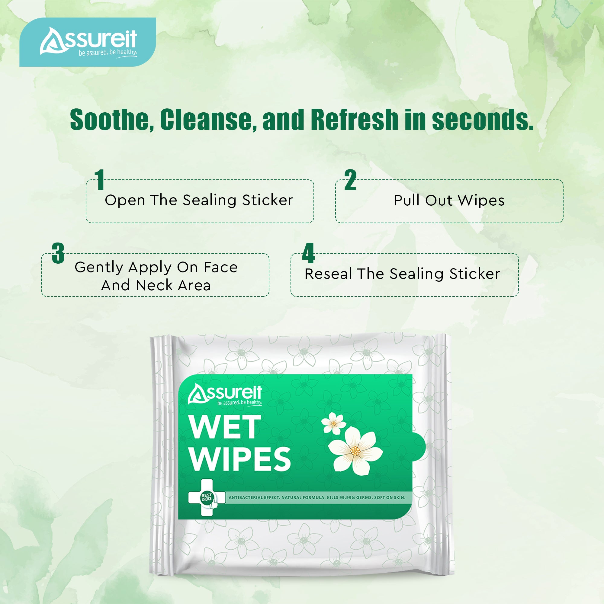 Assureit Sunscreen SPF Wipes 30 X Pack of 2