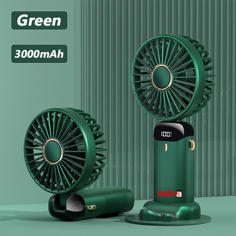 Astra Appliances Mini Portable Hand Fan LED digital display Rechargeable Fan