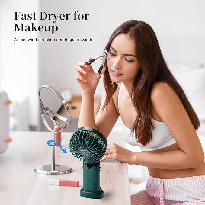 Astra Appliances Mini Portable Hand Fan LED digital display Rechargeable Fan