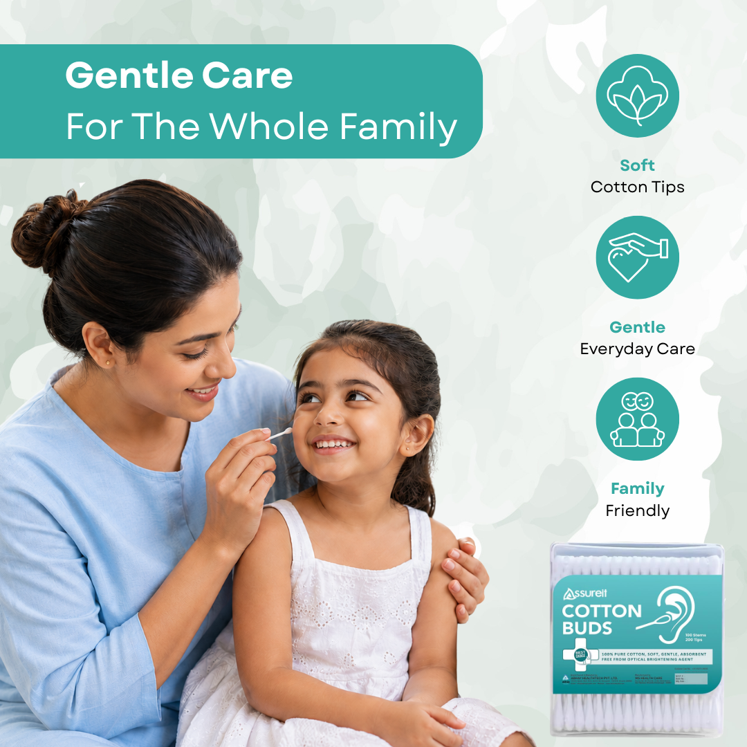 Assureit Organic Cotton Buds – Soft Hypoallergenic Ear Buds for Babies & Ear Cleaning