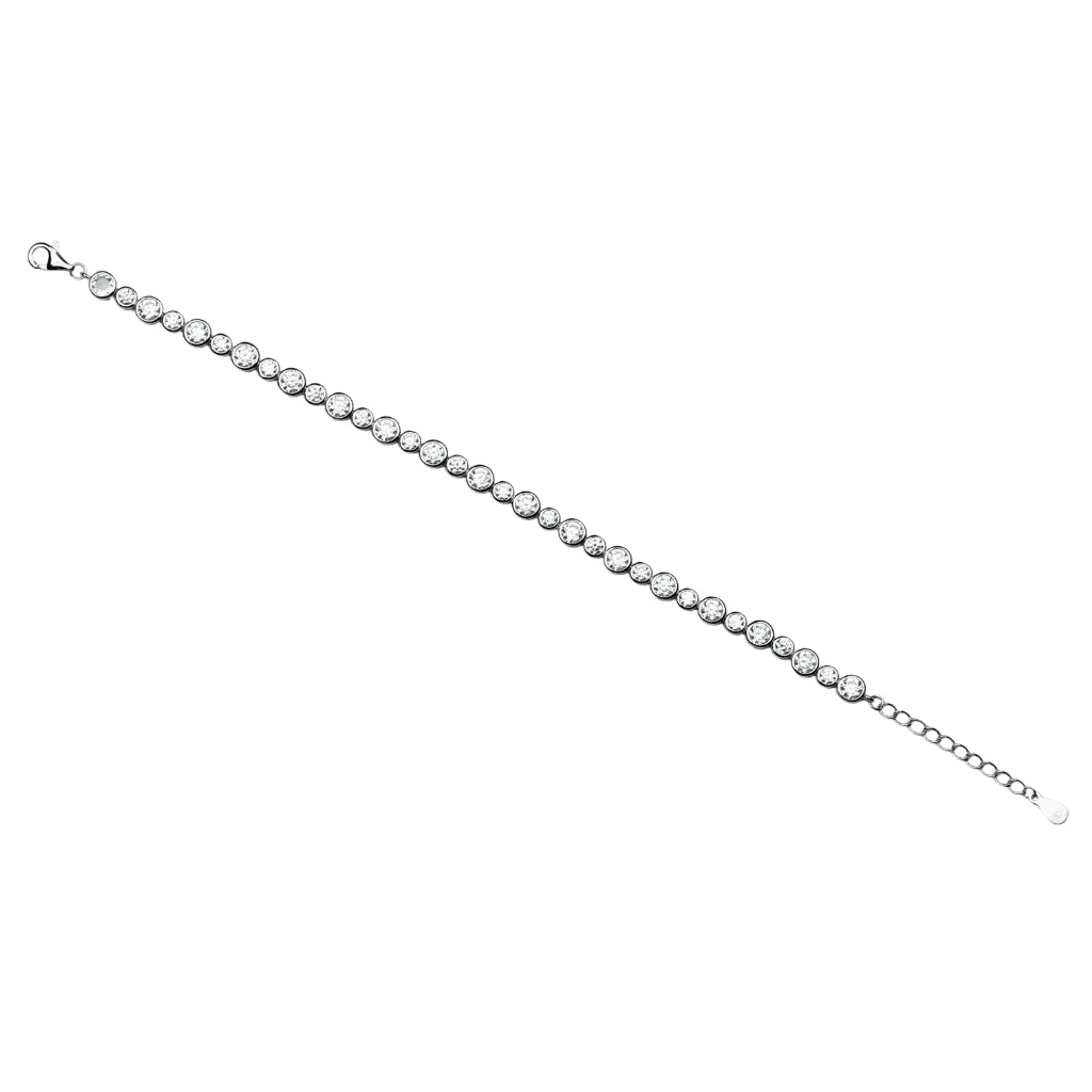 Silver Round Zircon Tennis Bracelet