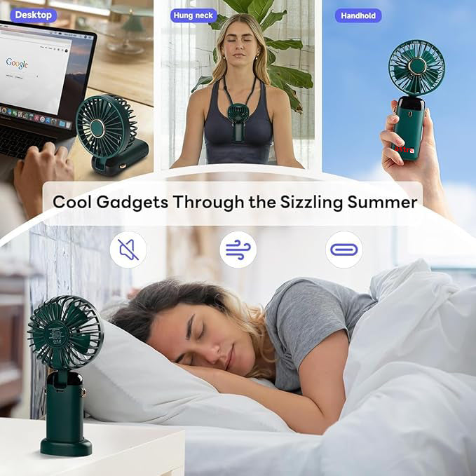 Astra Appliances Mini Portable Hand Fan LED digital display Rechargeable Fan