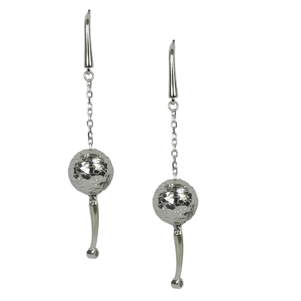 Silver 925 Sphere Dangle Earrings