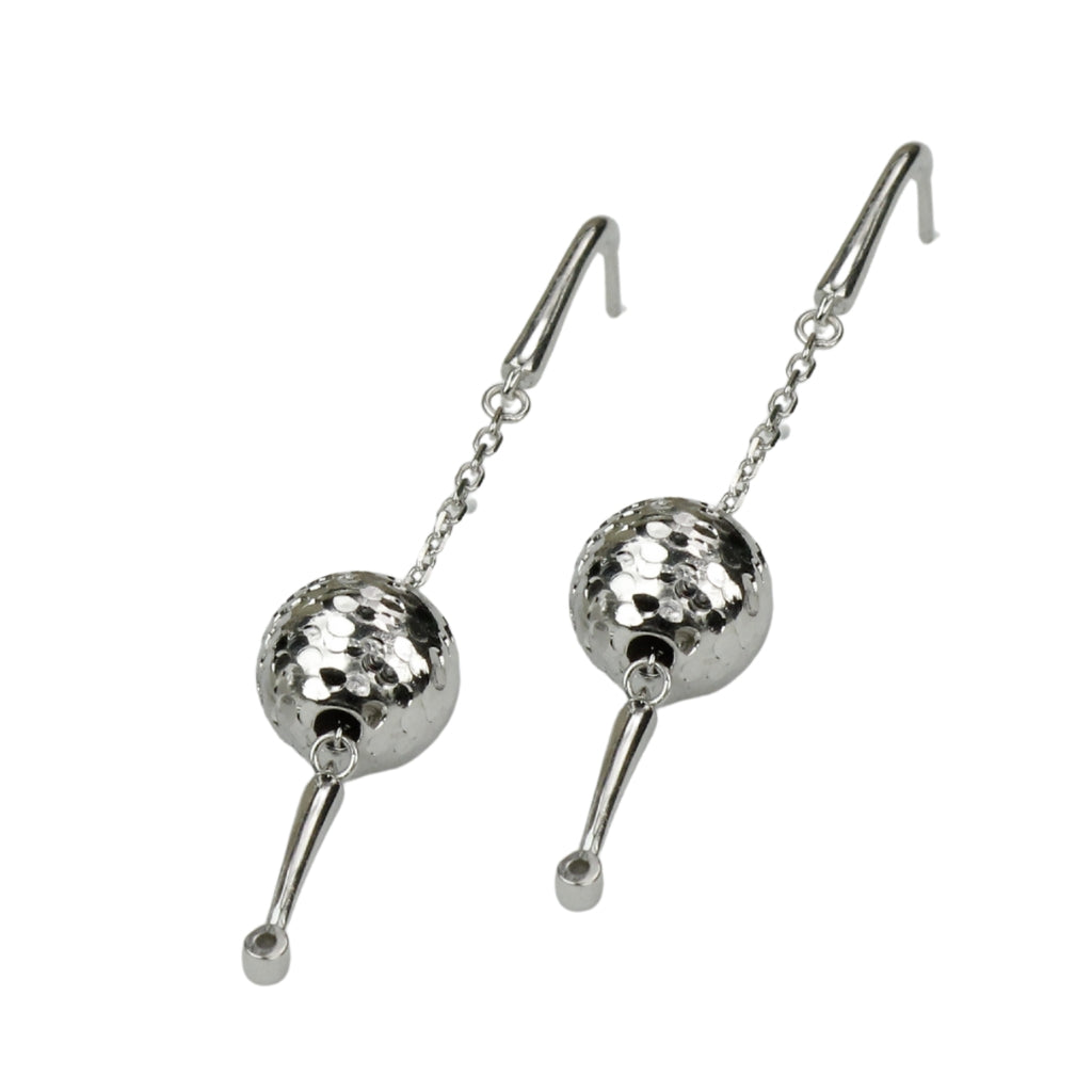 Silver 925 Sphere Dangle Earrings