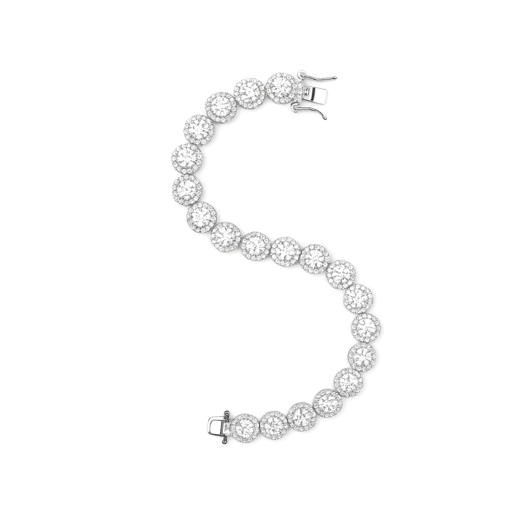 Silver Bezel-Set Zircon Bracelet