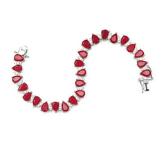 Silver Pink Triangle-Cut Zircon Bracelet