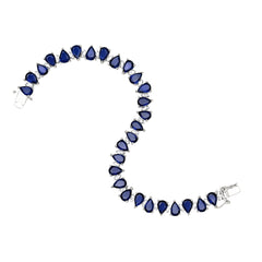 Silver Blue Triangle-Cut Zircon Bracelet