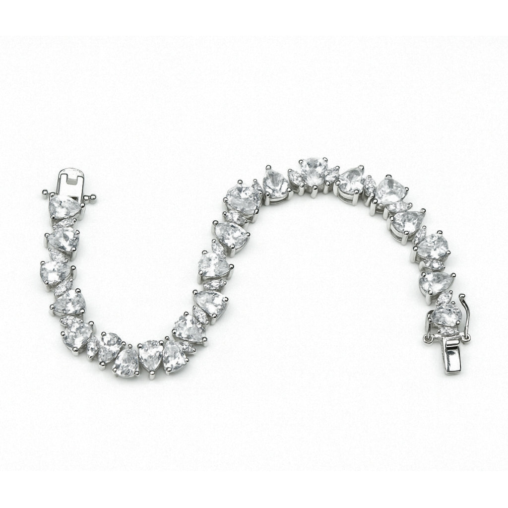 Silver Triangle-Cut Zircon Bracelet