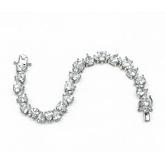 Silver Triangle-Cut Zircon Bracelet