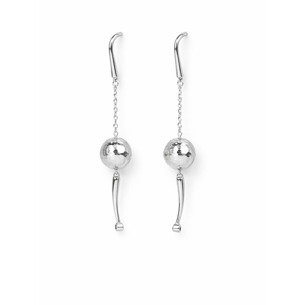 925 sterling silver earrings India with polished silver dangle design