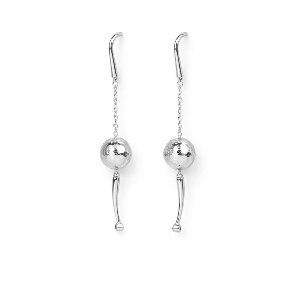 925 sterling silver earrings India with polished silver dangle design