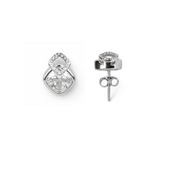 925 sterling silver earrings India with sparkling crystal halo