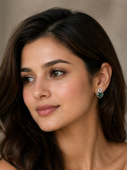 925 sterling silver earrings India with sparkling crystal frame
