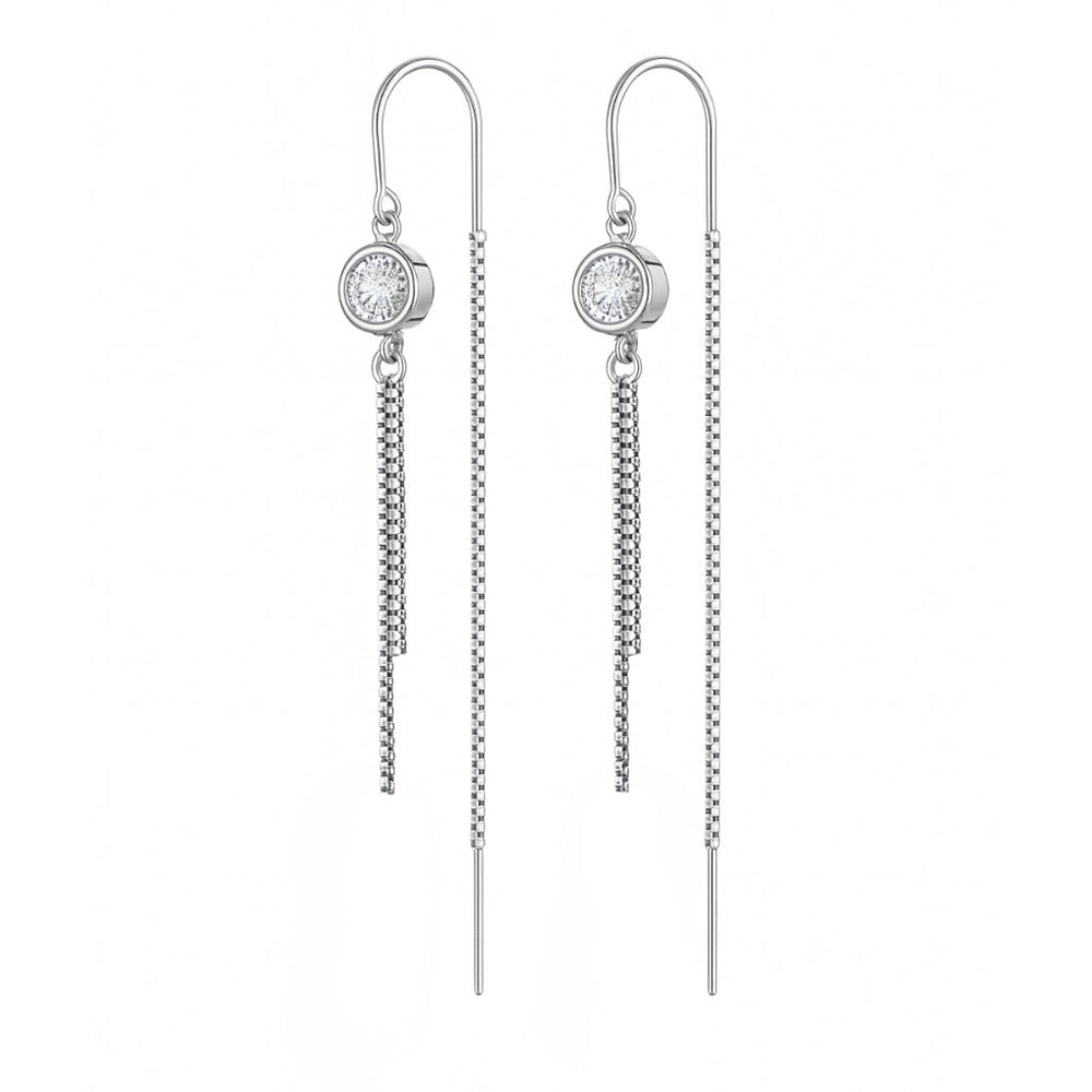 Axora Life 925 sterling silver crystal threader earrings for women