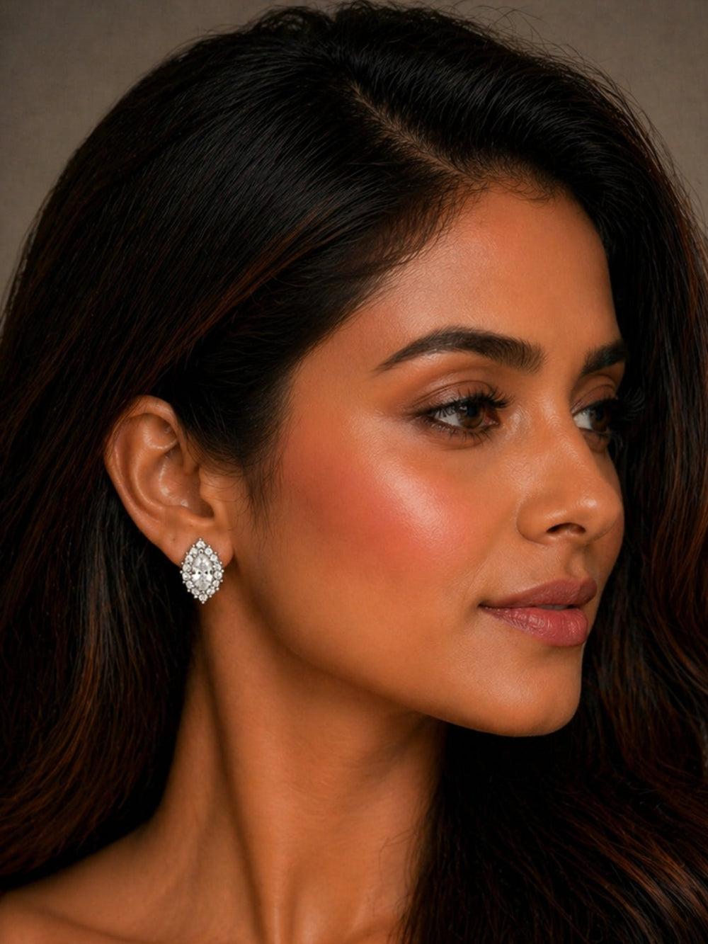 925 sterling silver earrings India with sparkling CZ stud detailing