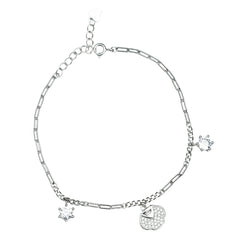 Axora Life 925 sterling silver crystal charm bracelet for women