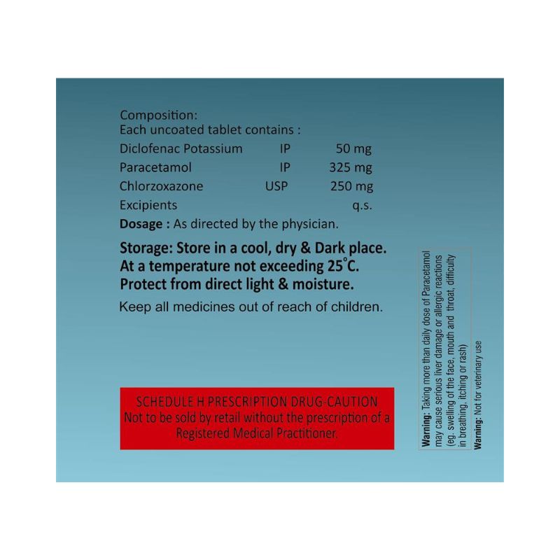 Assure SUREGESIC MR Diclofenac Potassium, Paracetamol & Chlorzoxazone Tablets (10 * 10 Strips)