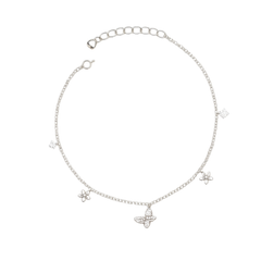 Axora Life 925 sterling silver charm anklet for women with butterfly charms
