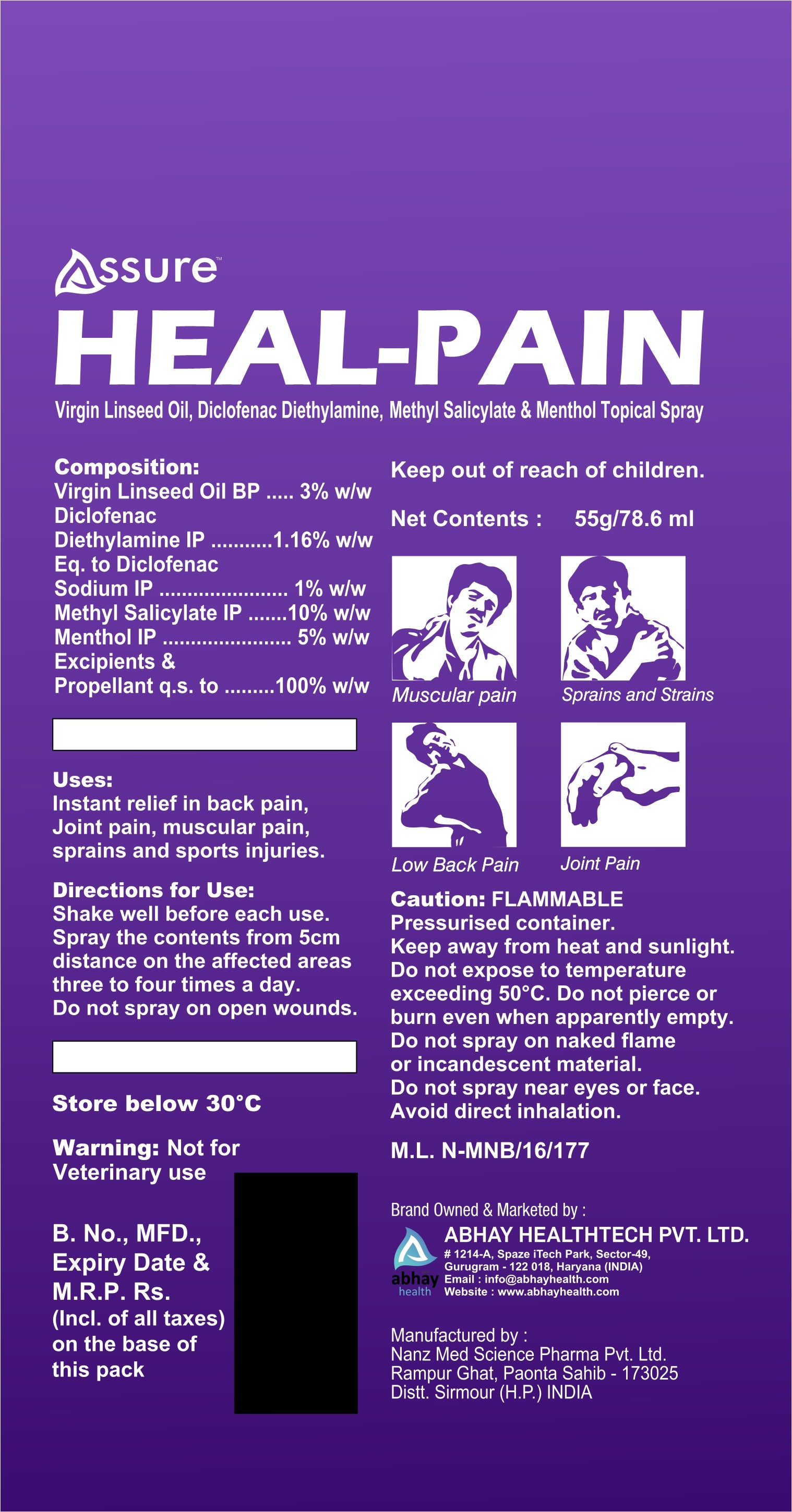 fast pain relief spray formula for joint and muscle pain
  