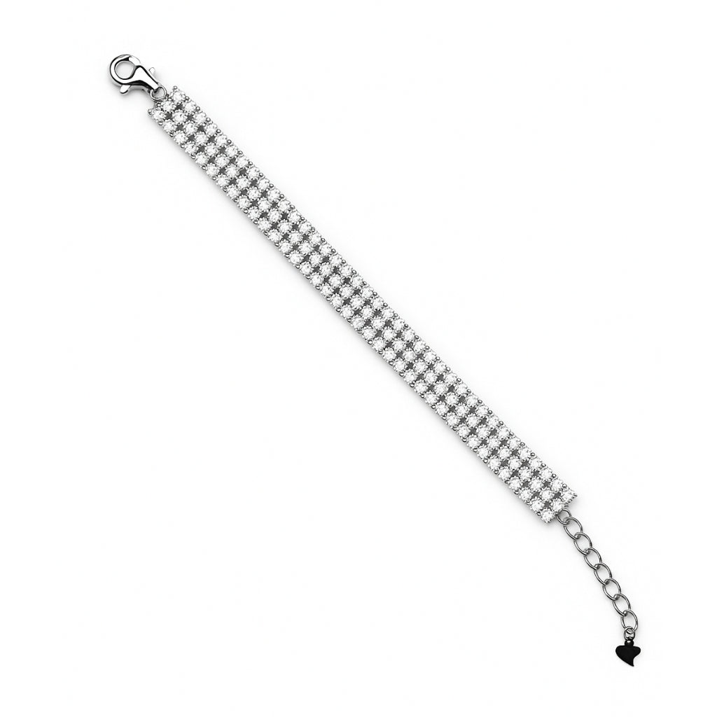 Axora Life 925 sterling silver triple row zircon bracelet for women