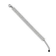 Axora Life 925 sterling silver triple row zircon bracelet for women