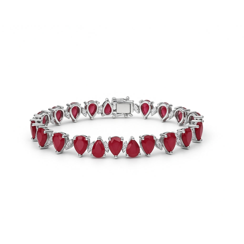 Axora Life 925 sterling silver pink triangle zircon bracelet for women
