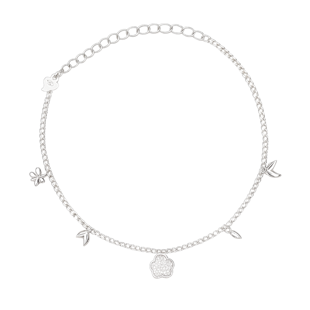 Axora Life 925 sterling silver dual charm anklet set for women