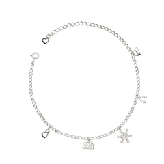 Axora Life 925 sterling silver mini charm anklet for women