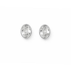 Axora Life 925 sterling silver oval crystal stud earrings for women