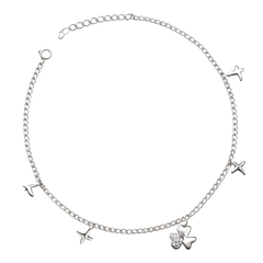 Axora Life 925 sterling silver star charm anklet for women