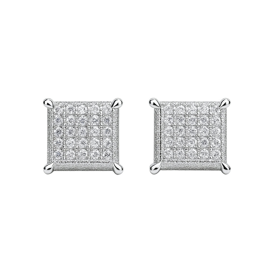Axora Life 925 sterling silver square zircon stud earrings for women