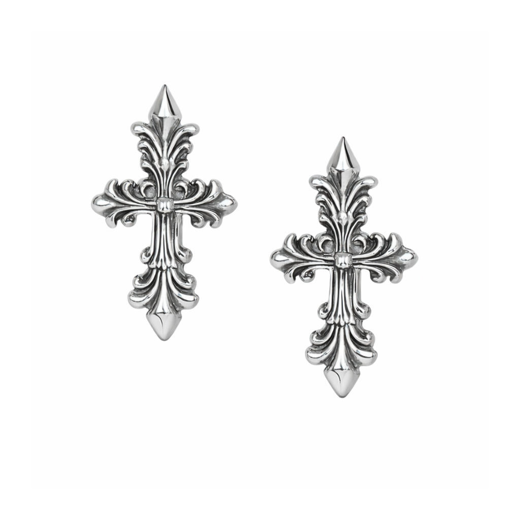 Axora Life 925 sterling silver vintage cross hoop earrings for women