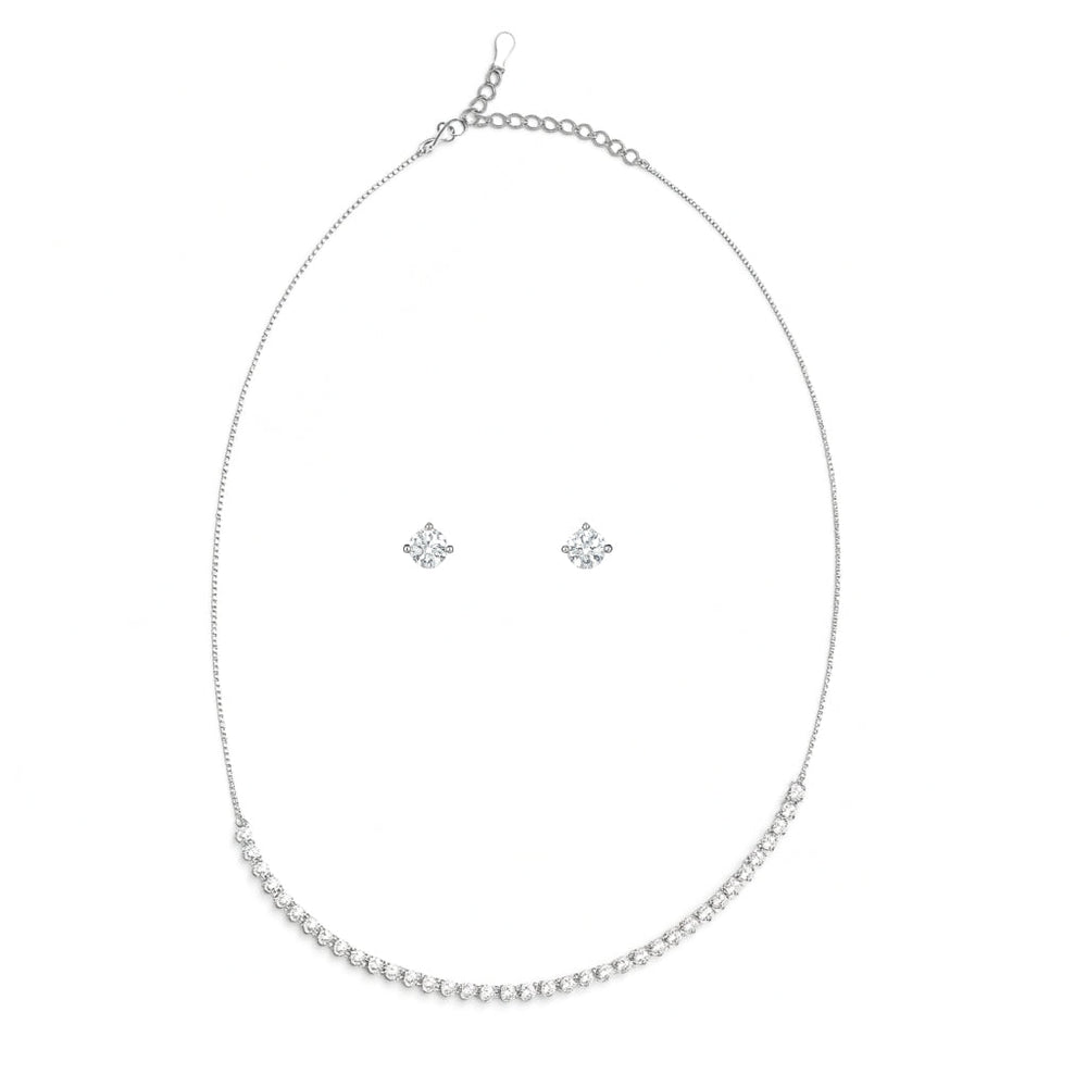 Axora Life 925 sterling silver necklace stud earring set for women