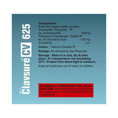 Assure CLAVSURE CV 625 Amoxycillin & Potassium Clavulanate Tablets IP ( 10*10 Strips)