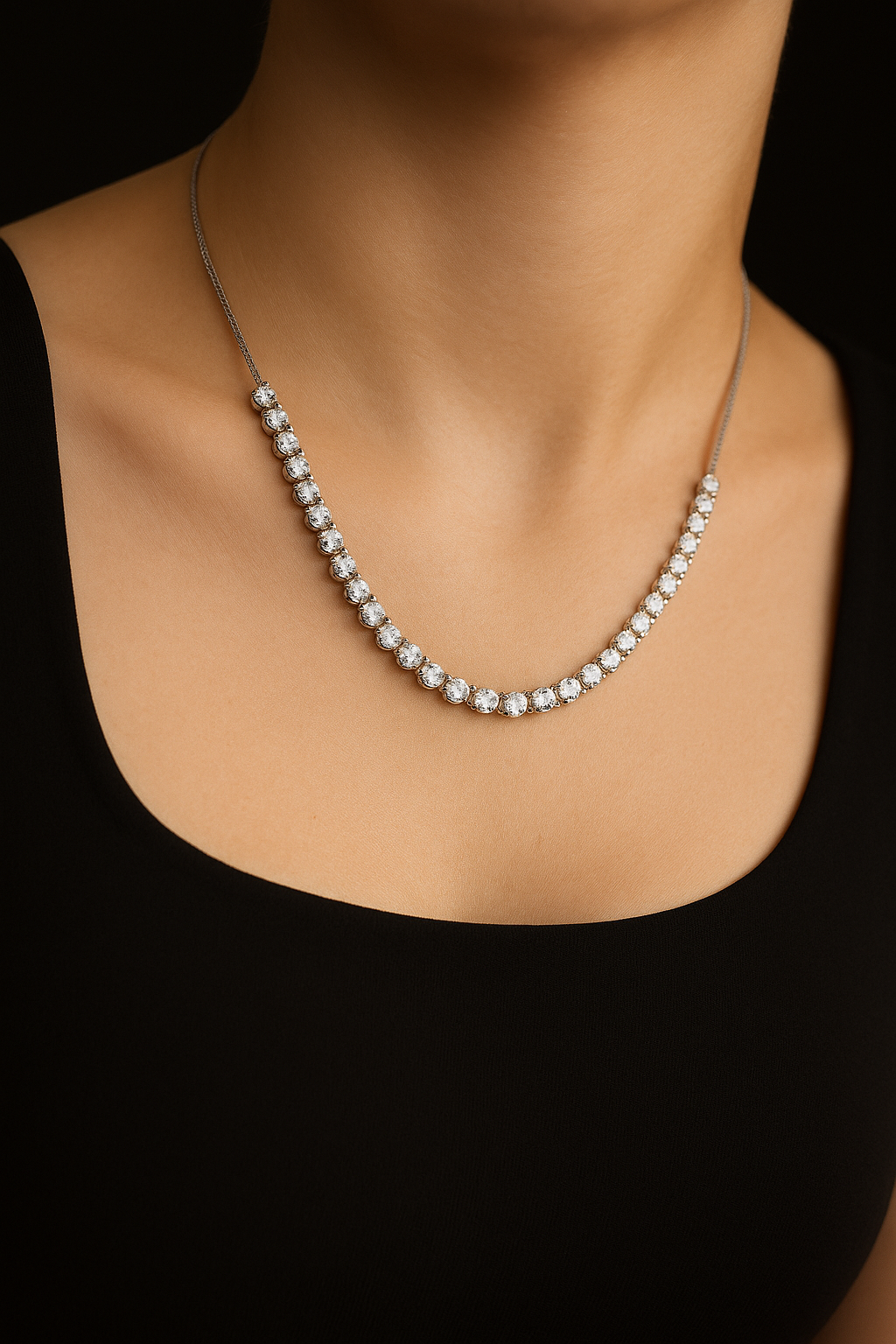 Sterling Silver Necklace With Earrings Set