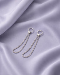 Axora Life 925 sterling silver loop chain drop earrings for women