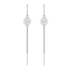 Silver drop earrings for women with sleek dual-chain detailing