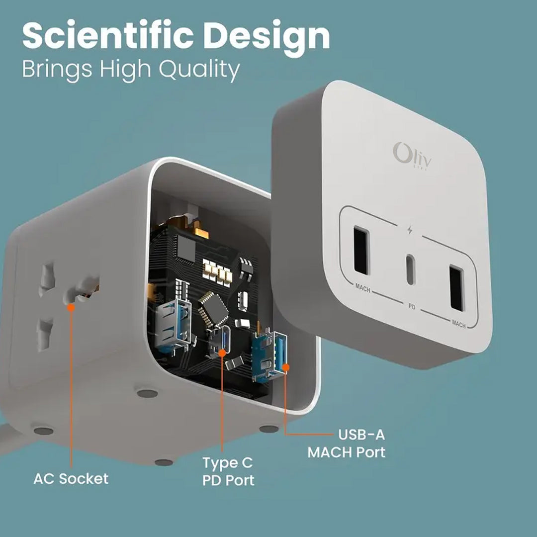 Olivlife Cube Extension Cord White