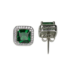 925 sterling silver earrings India with sparkling crystal halo