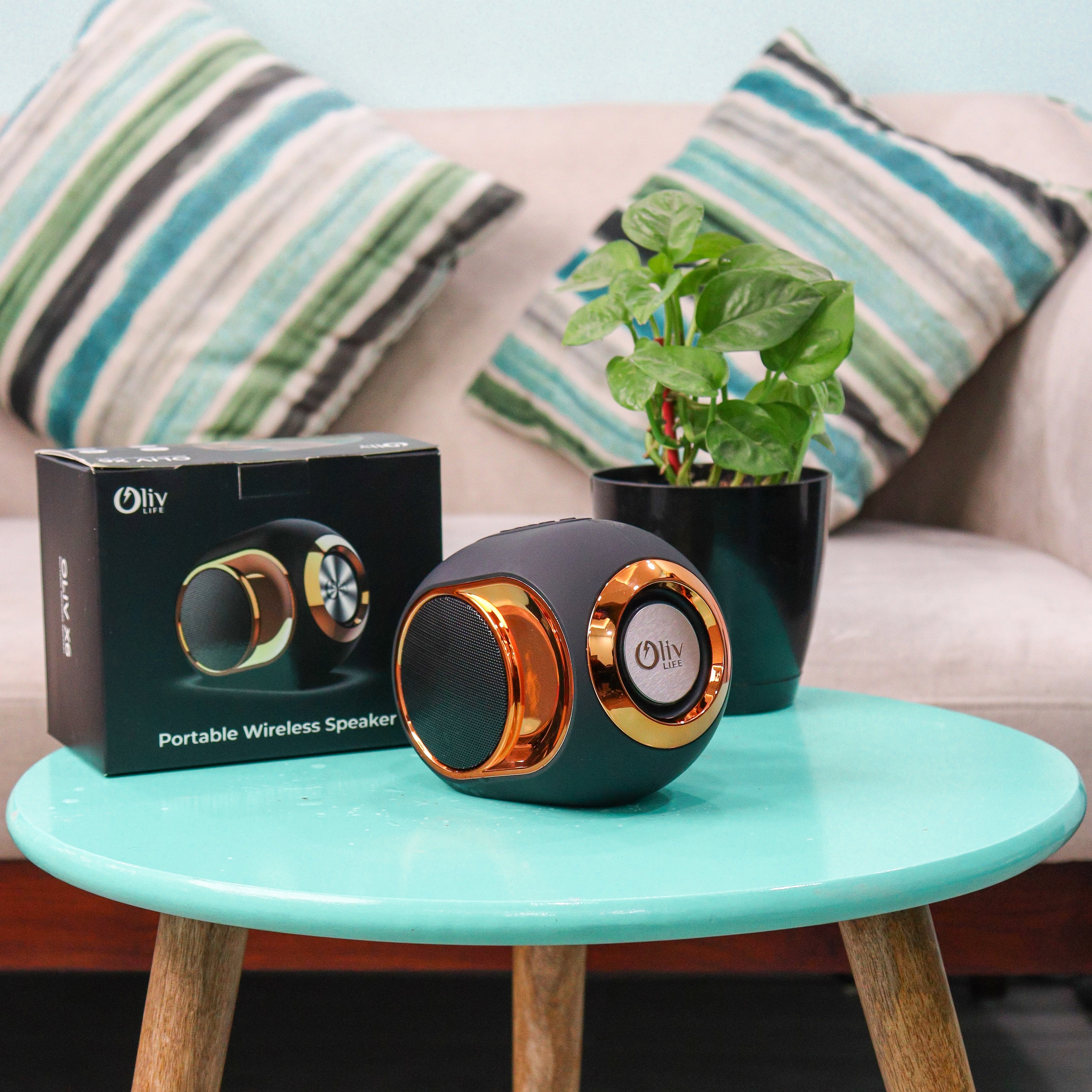 OlivLife X6 Portable Wireless Speaker Black Rose Gold