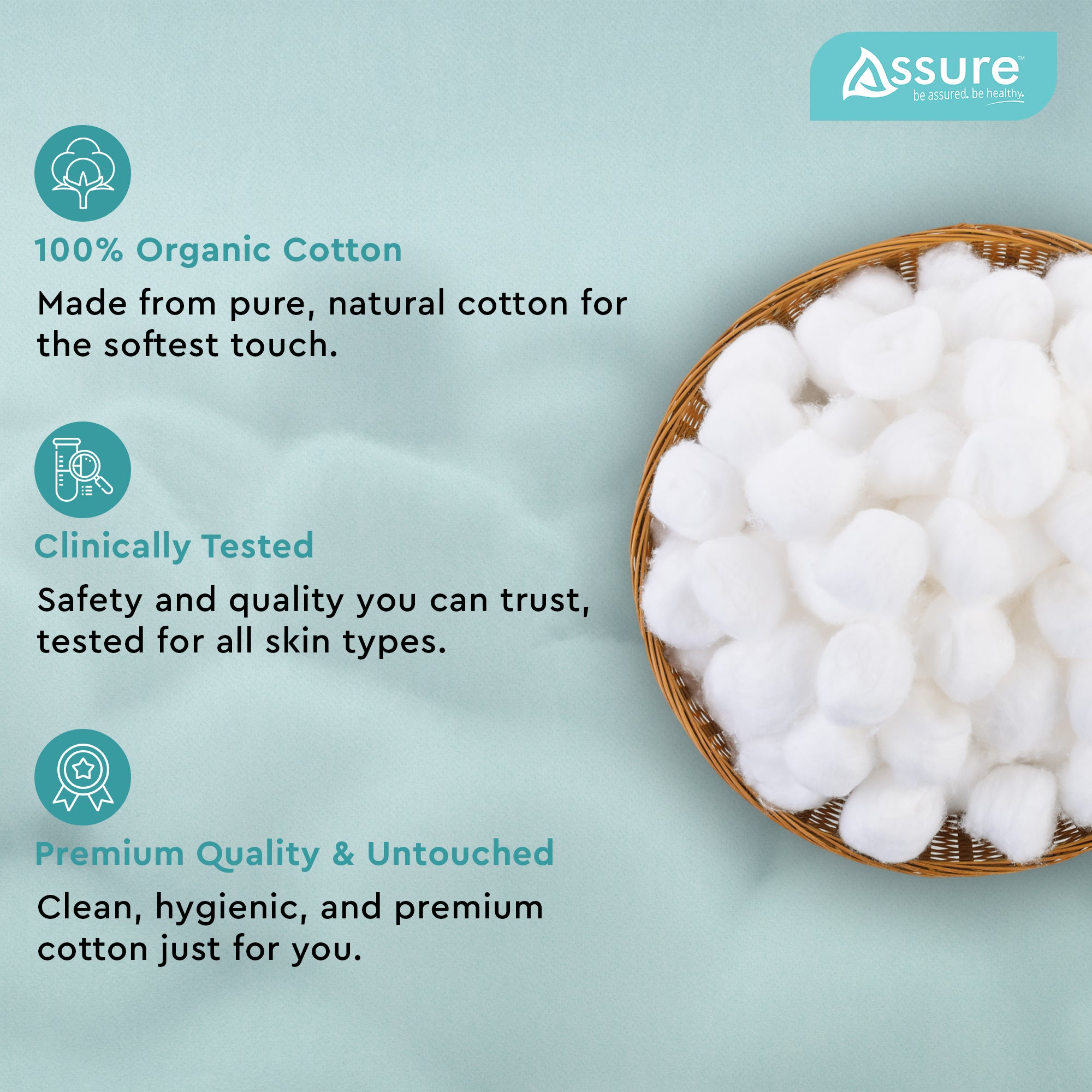 Assure - 100% Organic Cotton Balls