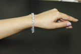 Silver Radiant Teardrop Tennis Bracelet – Elegant Zirconia Sparkle