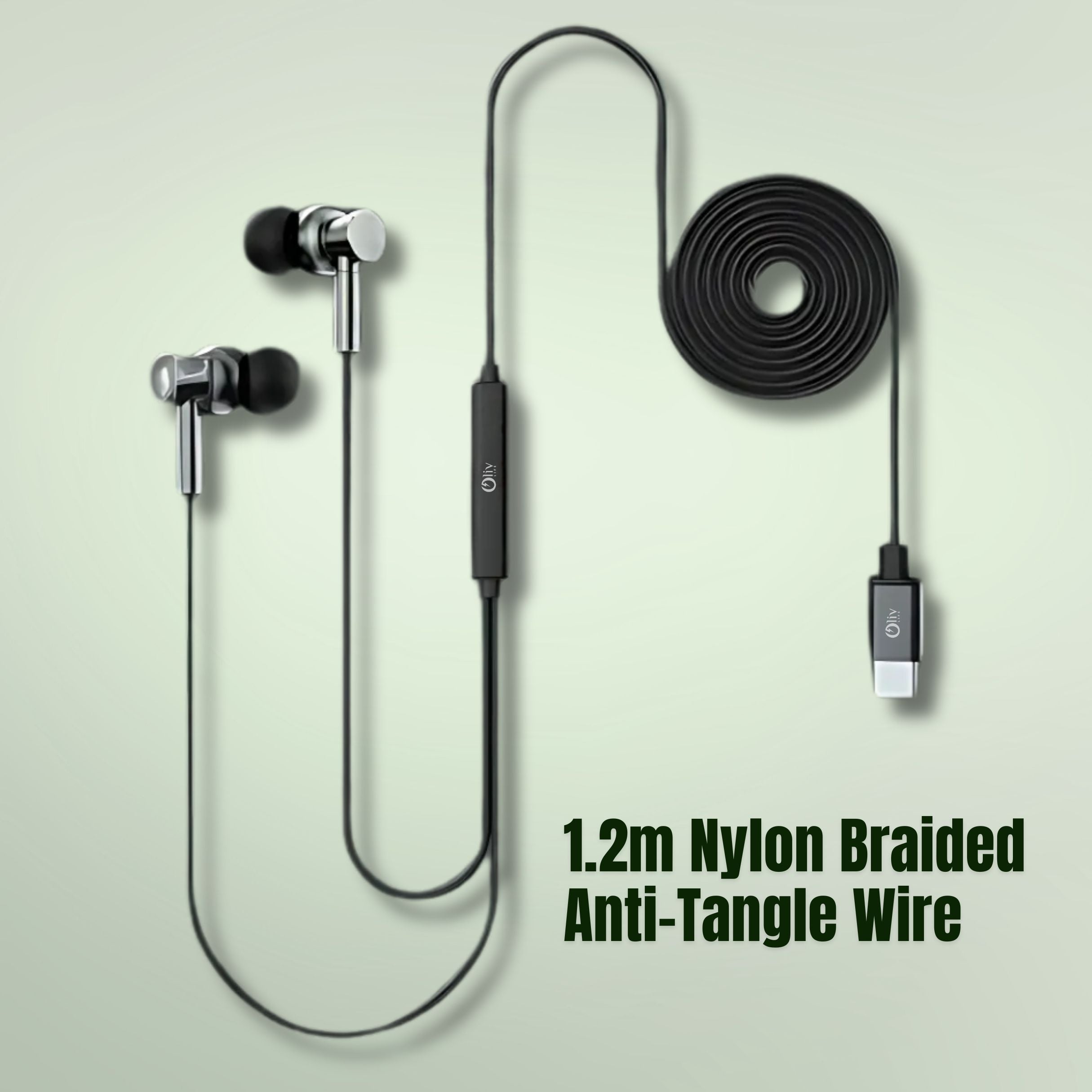 OlivLife USB-C Wired Earphones with Mic
