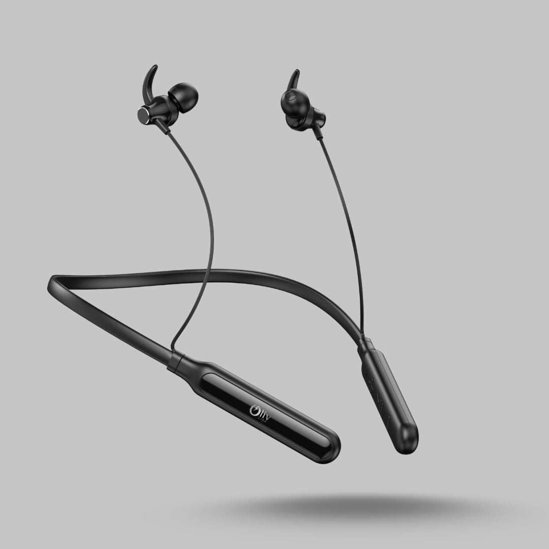 OlivLife Nexon NB Bluetooth neckband earphones – 48-hour battery, 12mm deep bass driver, passive noise isolation wireless neckband India
