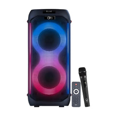 OlivLife Party Pop Bluetooth Speaker with 2 Wireless Microphones and Disco Lights