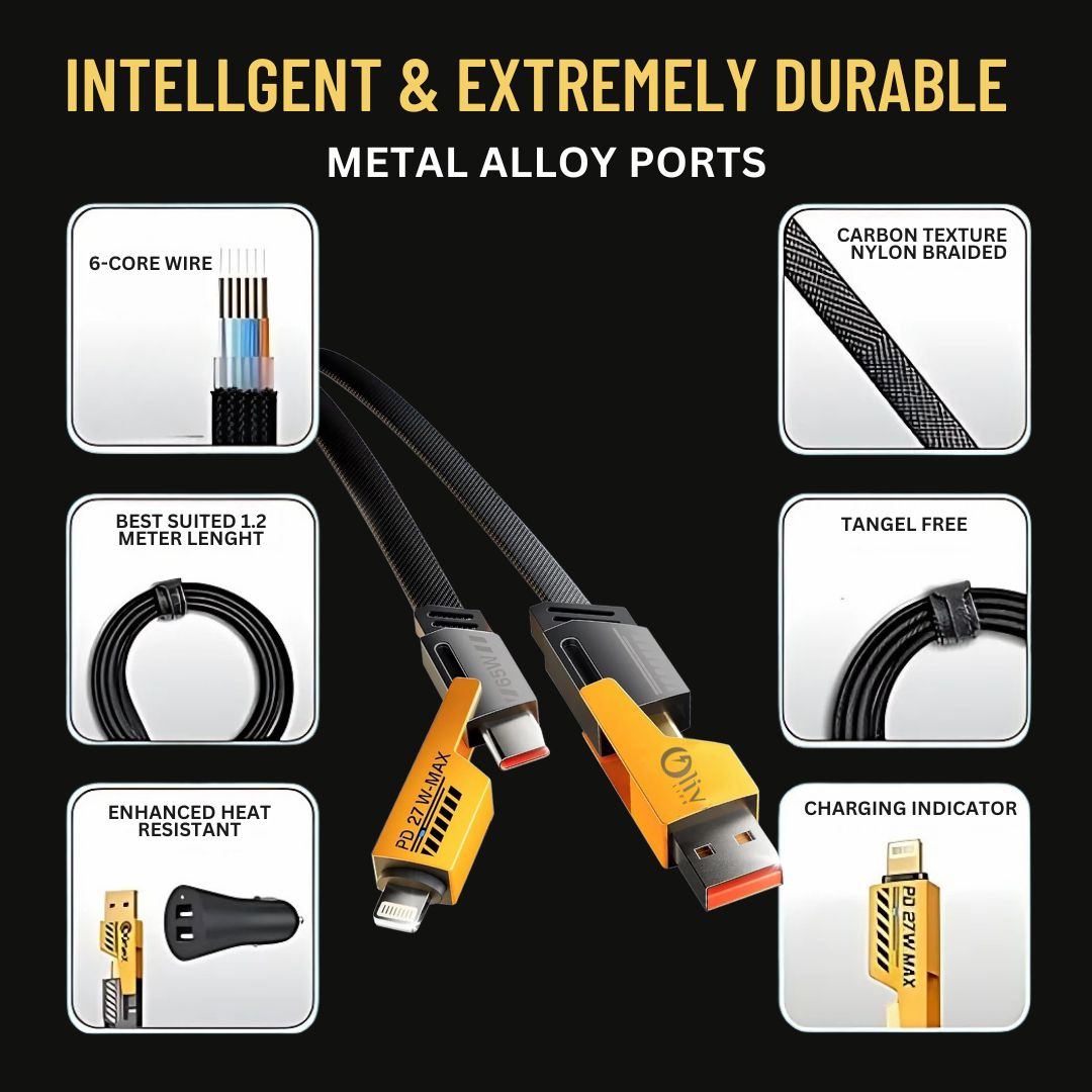 OlivLife 4 IN 1 Charging Cable 65W