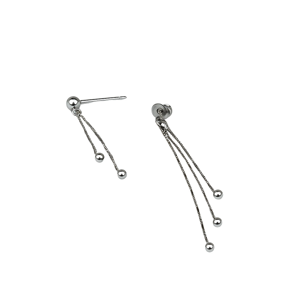 Original silver earrings online with modern chain dangle design