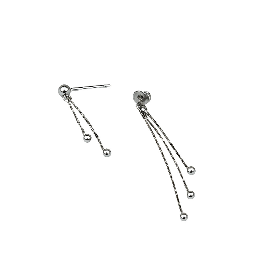 Original silver earrings online with modern chain dangle design