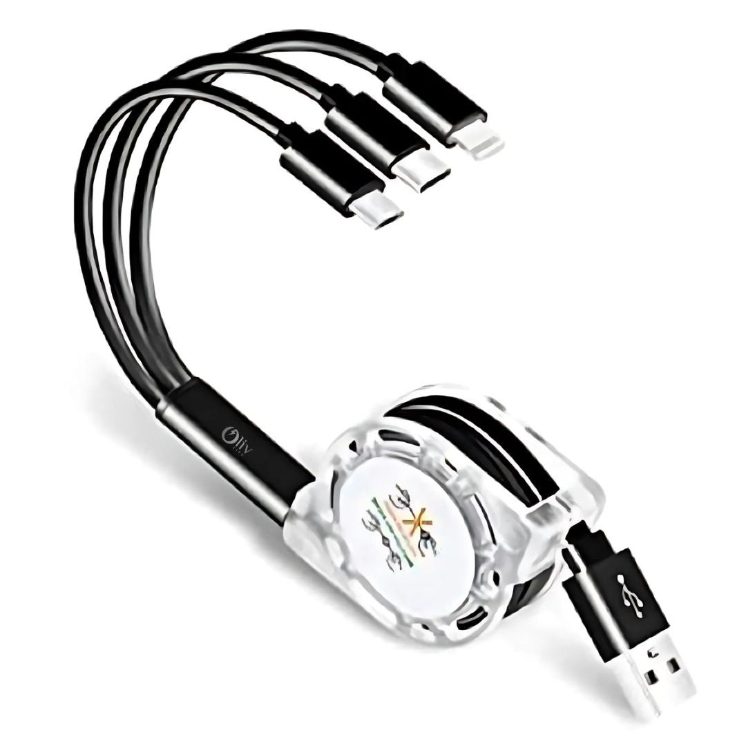 OlivLife 3 IN 1 Charging Cable (BLACK)